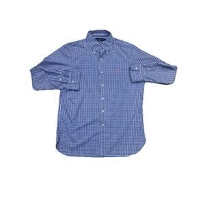 Polo Ralph Lauren Blue Gingham Button Down Shirt Men’s Large Long Sleeve